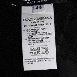 Pre Owned Dolce & Gabbana Black Mesh D'esprit Ruffled Sheer Shirt M