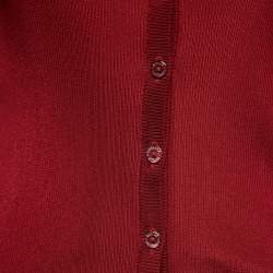 Pre Owned Dolce & Gabbana Red Knit Button Front Cardigan L