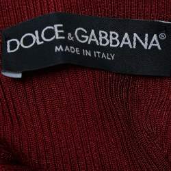 Pre Owned Dolce & Gabbana Red Knit Button Front Cardigan L