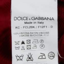 Pre Owned Dolce & Gabbana Red Knit Button Front Cardigan L