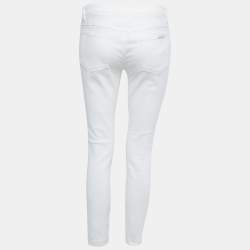 Pre Owned Dolce & Gabbana White Denim Pretty Skinny Jeans M Waist 30"