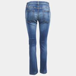Pre Owned Dolce & Gabbana Blue Denim Girly Skinny Jeans M Waist 30"