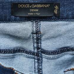 Pre Owned Dolce & Gabbana Blue Denim Girly Skinny Jeans M Waist 30"