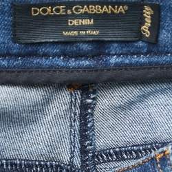 Pre Owned Dolce & Gabbana Blue Denim Pretty Skinny Jeans M Waist 30"