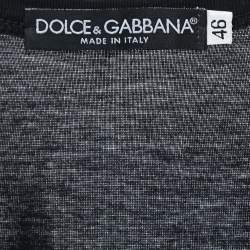 Pre Owned Dolce & Gabbana Black Cotton Crystal Embellished Tank Top L