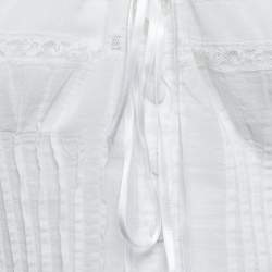 Pre Owned Dolce & Gabbana White Cotton Lace Trimmed Sleeveless Top XL