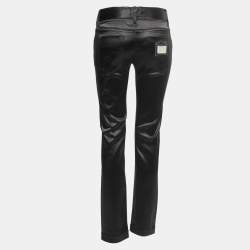 Pre Owned Dolce & Gabbana Black Stretch Satin Jeans M Waist 31"