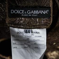 Pre Owned Dolce & Gabbana Gold Brocade Cropped Pants M