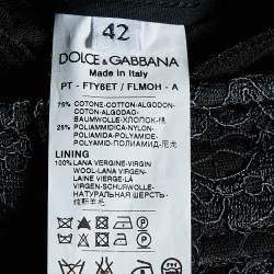 مملوكة مسبقًا Dolce & Gabbana Black Floral Lace Flared Leg Pants M