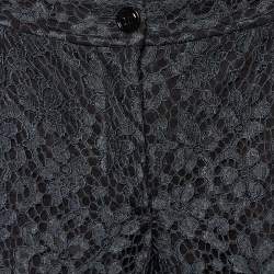 مملوكة مسبقًا Dolce & Gabbana Black Floral Lace Flared Leg Pants M