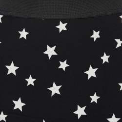 Pre Owned Dolce & Gabbana Black Star Printed Silk Knee Length Skirt M