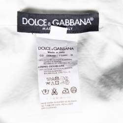 Pre Owned Dolce & Gabbana Banana Leaf Print Cotton Poplin Dress M