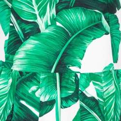 Pre Owned Dolce & Gabbana Banana Leaf Print Cotton Poplin Dress M