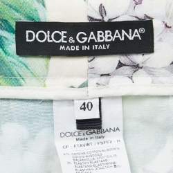 Pre Owned Dolce & Gabbana Multicolor Hydrangea Printed Cotton Tapered Trousers S