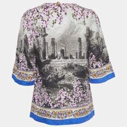 Pre Owned Dolce & Gabbana Multicolor Patterned Jacquard Top M