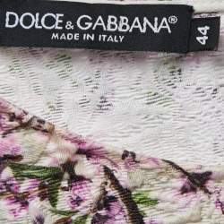 Pre Owned Dolce & Gabbana Multicolor Patterned Jacquard Top M