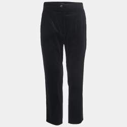 Pre Owned Dolce & Gabbana Black Velvet Trousers M