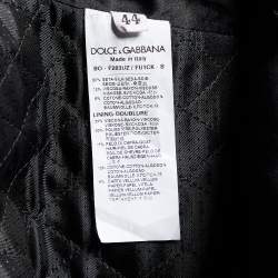 Pre Owned Dolce & Gabbana Red & Black Sateen & Velvet Crop Jacket M