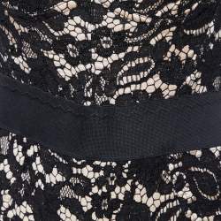 Pre Owned Dolce & Gabbana Black Lace & Contrast Satin Bustier Bodysuit M