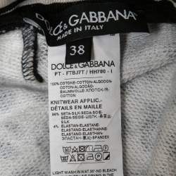 Pre Owned Dolce & Gabbana Black/Brown Animal Print Cotton Knit Joggers S