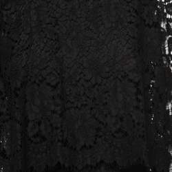 Pre Owned Dolce & Gabbana Black Floral Layered Midi Dress S