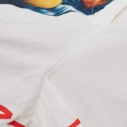 Dolce & Gabbana White Chicken Printed Cotton High Waist Shorts S