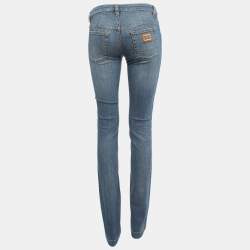 Pre Owned Dolce & Gabbana Blue Washed Denim Cute Jeans XS Waist 28"