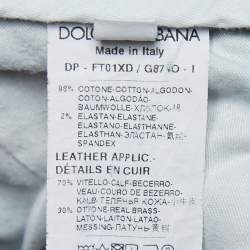 Pre Owned Dolce & Gabbana Blue Washed Denim Skinny Jeans S Waist 27"