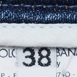 Pre Owned Dolce & Gabbana Blue Washed Denim Skinny Jeans S Waist 27"