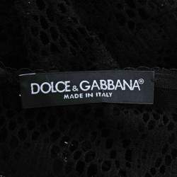 Pre Owned Dolce & Gabbana Black Crochet Knit Top S