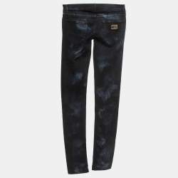 Pre Owned Dolce & Gabbana Navy Blue Washed Denim Jeans XS Waist 26"
