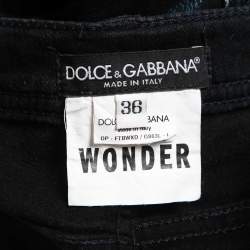 Pre Owned Dolce & Gabbana Navy Blue Washed Denim Jeans XS Waist 26"