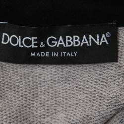 Pre Owned Dolce & Gabbana Black Crown Printed Cotton King Hoodie XL