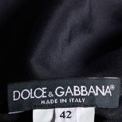 Pre Owned Dolce & Gabbana Black Acacia Printed Silk Top M