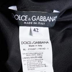 Pre Owned Dolce & Gabbana Black Acacia Printed Silk Top M