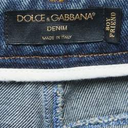Pre Owned Dolce & Gabbana Blue Washed & Ripped Denim Jeans S Waist 30"