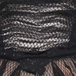 Pre Owned Dolce & Gabbana Black Tulle & Mesh Strapless Corset Dress S