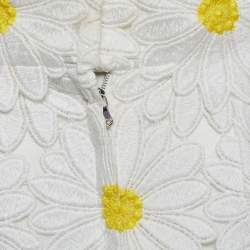 Pre Owned Dolce & Gabbana White Floral Guipure Lace Midi Skirt S