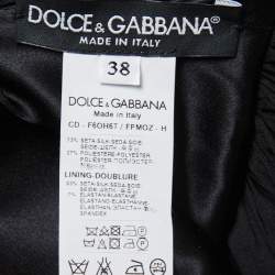 Pre Owned Dolce & Gabbana Black Floral & Key Printed Silk Maxi Dress S