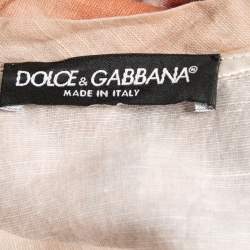 Pre Owned Dolce & Gabbana Multicolor Bull Rider Printed Cotton & Linen T-Shirt XS