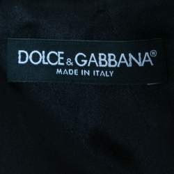 Pre Owned Dolce & Gabbana Black Wool Midi Dress S