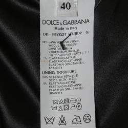 Pre Owned Dolce & Gabbana Black Wool Midi Dress S