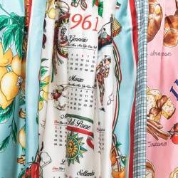 Pre Owned Dolce & Gabbana Multicolor Paneled Printed Silk Mini Skirt M