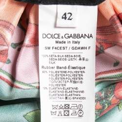 Pre Owned Dolce & Gabbana Multicolor Paneled Printed Silk Mini Skirt M