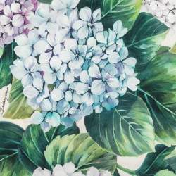 Pre Owned Dolce & Gabbana Green Hydrangea Printed Silk Pencil Skirt L