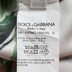 Pre Owned Dolce & Gabbana Multicolor Floral Printed Silk Pajama Top M