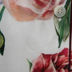 Pre Owned Dolce & Gabbana Multicolor Floral Printed Silk Pajama Top M
