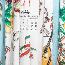 مملوكة مسبقًا Dolce & Gabbana Multicolor Printed Cotton Flared Maxi Skirt M