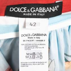 مملوكة مسبقًا Dolce & Gabbana Multicolor Printed Cotton Flared Maxi Skirt M