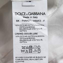 مملوكة مسبقًا Dolce & Gabbana White Floral Print Cotton Maxi Skirt M